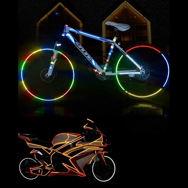 Taśmy odblaskowe 5 kolorów Nocne odblaskowe naklejki ostrzegawcze Taśma samoprzylepna Wodoodporna Zewnętrzna do roweru przyczepy motocykla