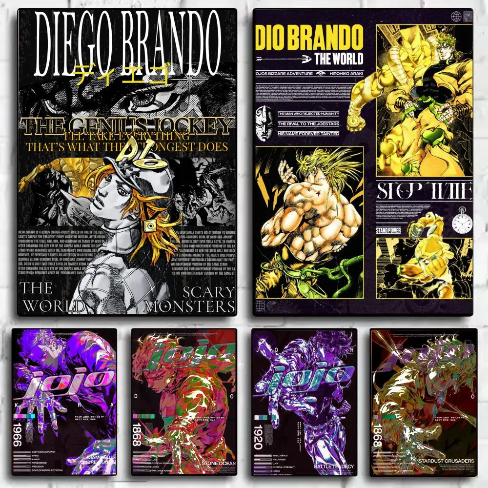 Anime J-JoJos Bizarre Adventure Poster Modern Aesthetic Wall Art Print Room Decoration Items for Bedroom Home Decor Gift