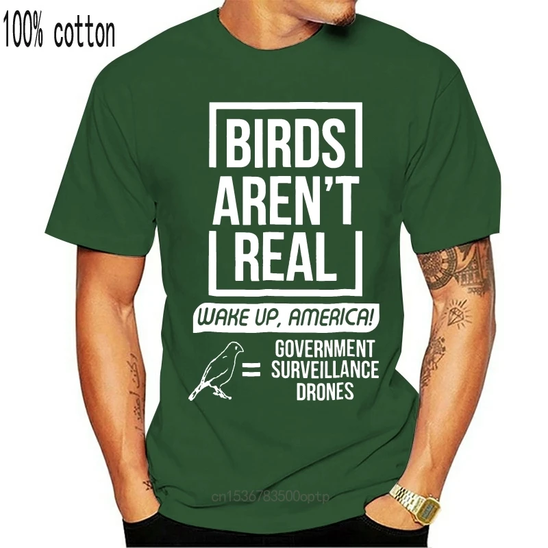 

New Birds Arent Real Wake up America Black T-shirt S-3XL