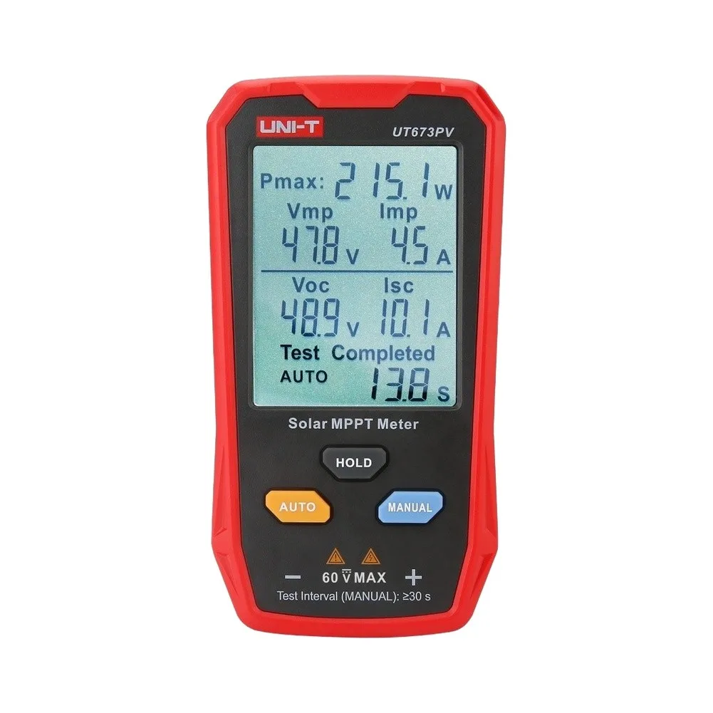 UT673PV for Solar Panel for mppt Tester for Photovoltaic Panels Up to 800W Large 52x66mm LCD Display Real Time Power Readings