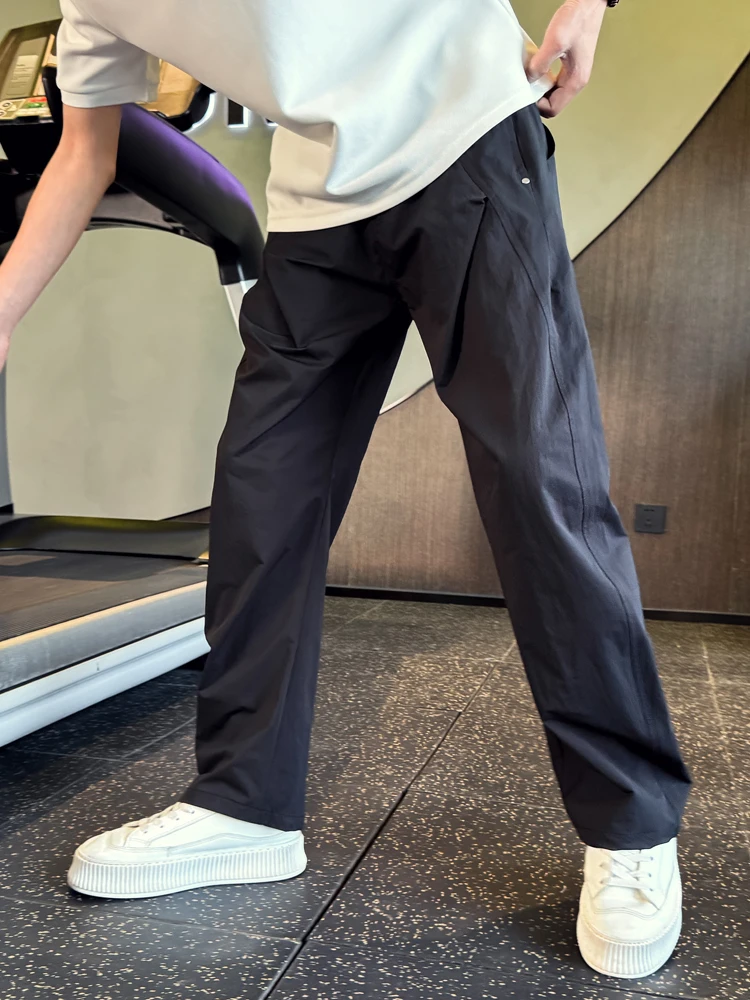 عارضة فضفاض واسعة الساق السراويل الرجال Faion مستقيم قطع السراويل العصرية سكين الرجال السراويل تنفس مريحة الصيف L... #4