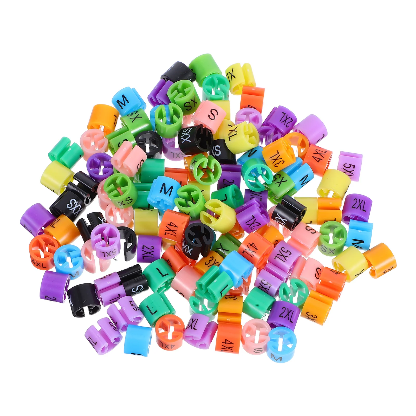 

100Pcs Clothes Size Markers Plastic Hanger Tags Round Size Coding Dividers Garment Organizer for Retail and Home Closets
