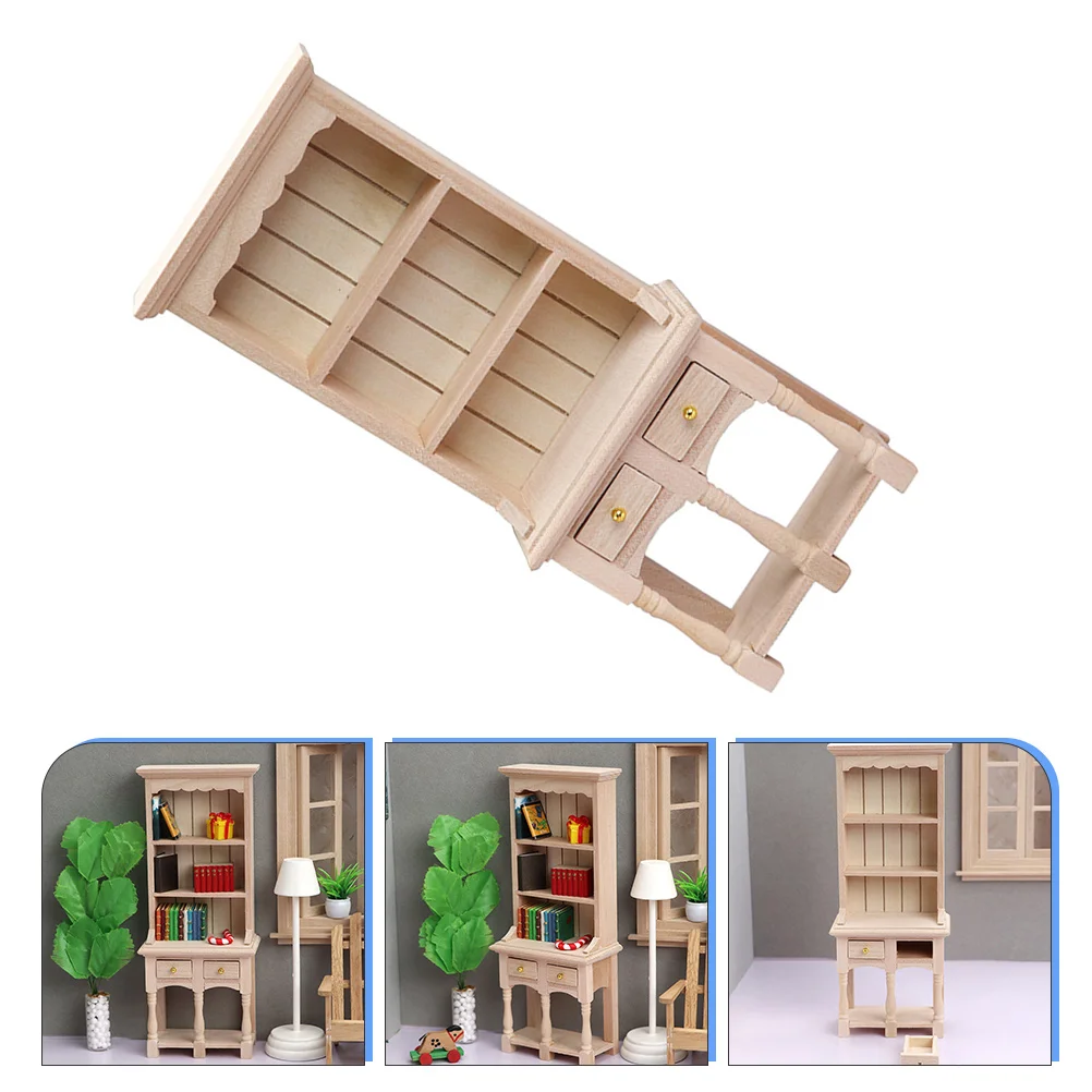 

Dollhouse Cabinet 1:12 Book Shelf Bookcase 1/12 Miniature Furniture Woodsy Decor Bookshelf for Kids Shelves Wooden