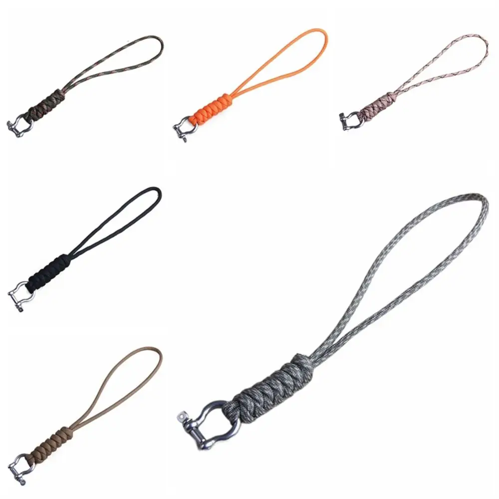 D Bow Buckle Paracord Keychain High Strength Anti-lost Chain Umbrella Rope Keyring Wrist Rope Handmade Parachute Cord Keychain