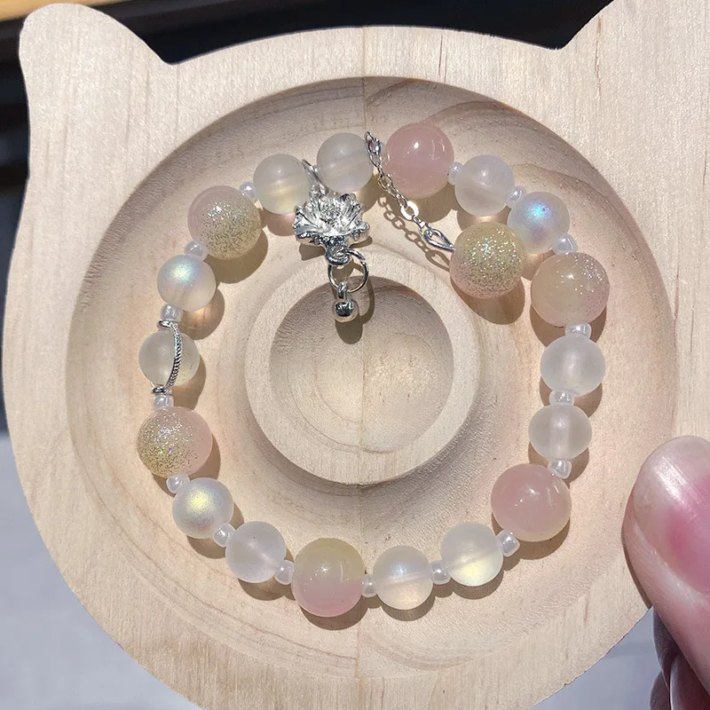 1PC New Simple Beads Crystal Bracelet for Women Girls Nationality Flower Round Fan Tassel Bracelets Jewelry Gifts F2085