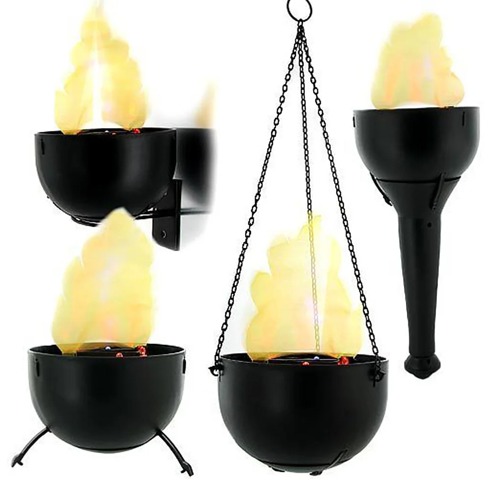 

Led Electronic Handhold Decoration Fake Fire 4 In 1 Desktop Party Bonfire Flame Lamp Photoelectric Burning Torch Halloween