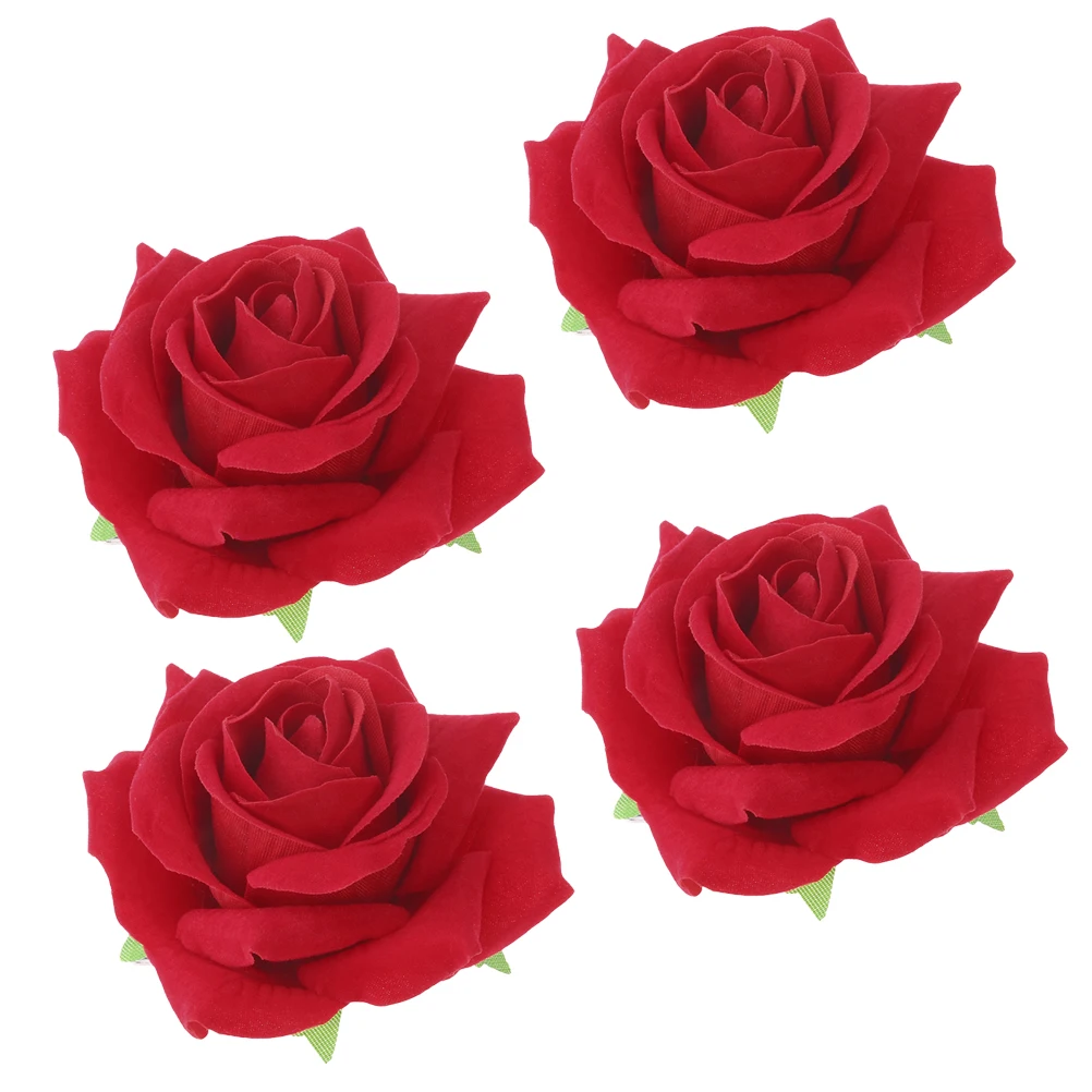

4pcs Rose Hair Clip Bridal Flower Pins Wedding Bridesmaid Accessories Cloth Material Durable Comfortable Elegant Travel
