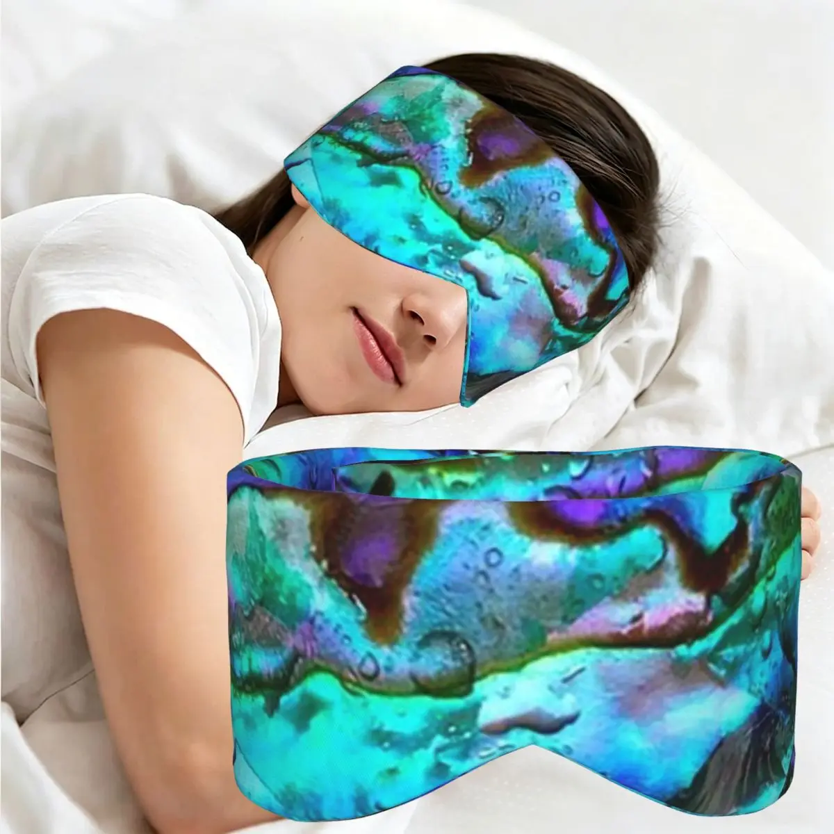 Abalone Shell Pattern Up Close sleep eye mask Light Blocking Portable Eye Cover for Girls Boys Office Nap Eyeshade eyepatch - view 2