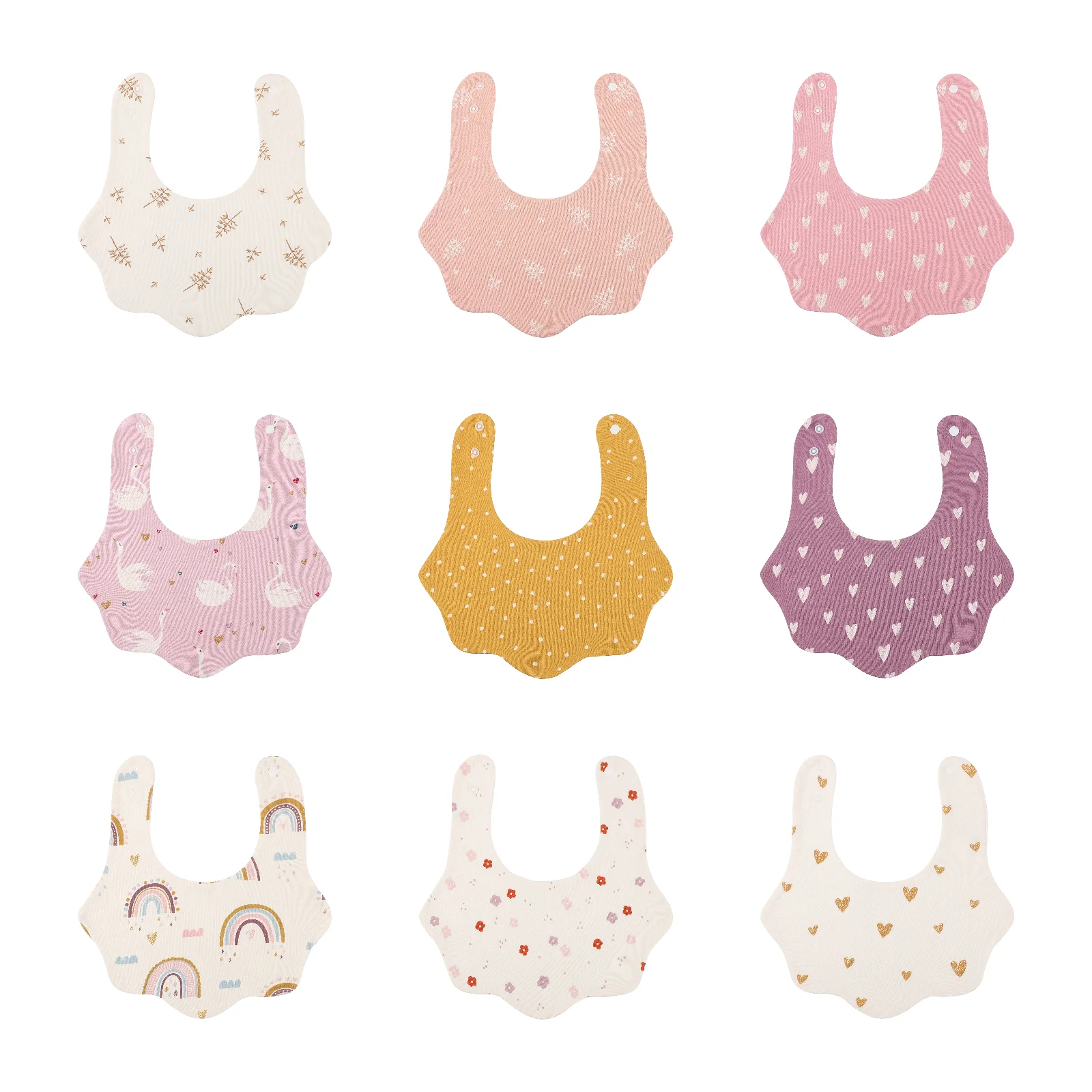 

Baby Feeding Bib Printed Pattern Drooling Apron Newborns Burp Cloths Toddlers Bib Cotton Breathable Bib