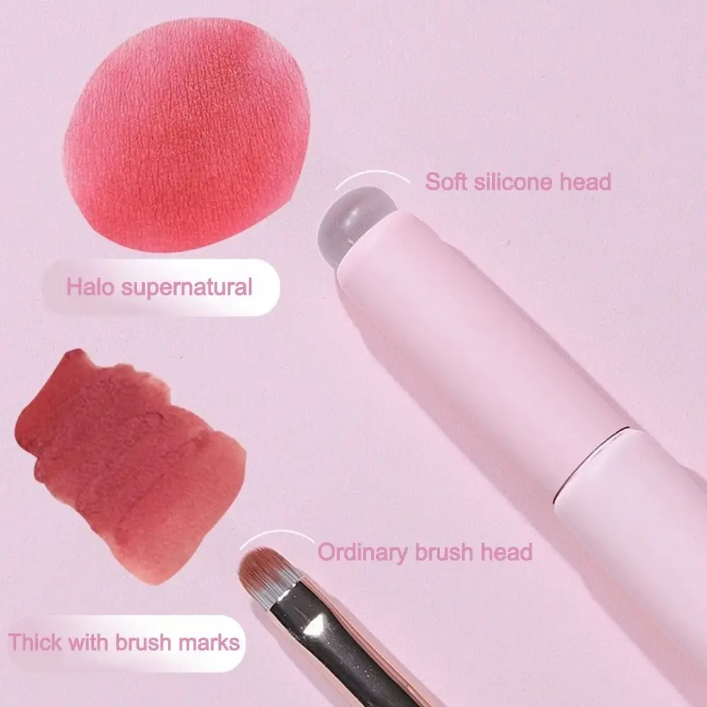 Reusable Lip Brushes Multifunction Round Head Silicone Lipstick Brush Applicator Elastic Lip Gloss Makeup Brushes Woman