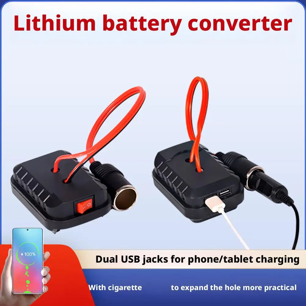 18V-20V Battery Converter Adapter for Makita BL1830 BL1840 BL1850 - Dual USB Charger & DC Socket Power Bank Adapter