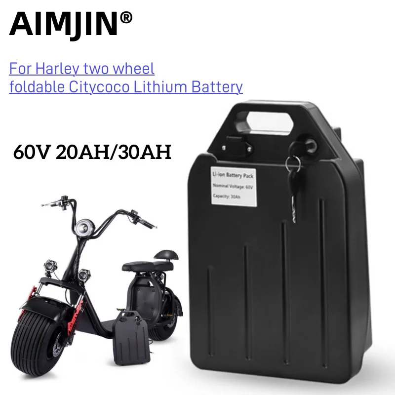 60V Electric Lithium Battery Waterproof 20ah 30ah For Harley Citycoco Scooters And Bicycles 18650 Battery