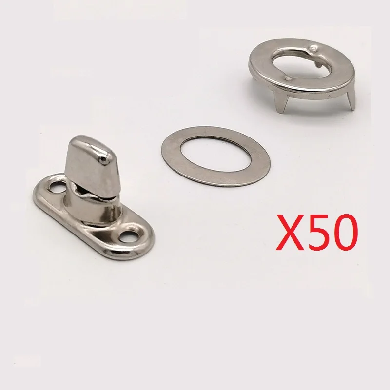 50 Sets Copper Screw Base Snaps Turn Button Boat Cover Enclosure Eyelet Canvas Snap Fastener Marine Boat Yacht Fixing