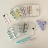 Creative Cute Transparent Mini Loose-leaf Hand Book Student Portable Notebook Ring Binder School Supplies