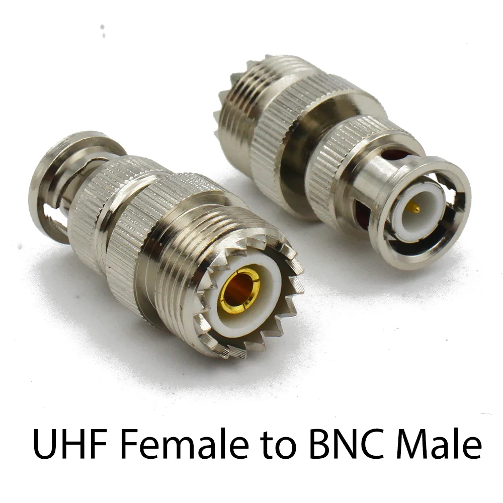 UHF Male To BNC Female Adapter RF Coax Connector Copper Nickel Plated  RF Coaxial Wire Connector  for Antenna WiFi Radio