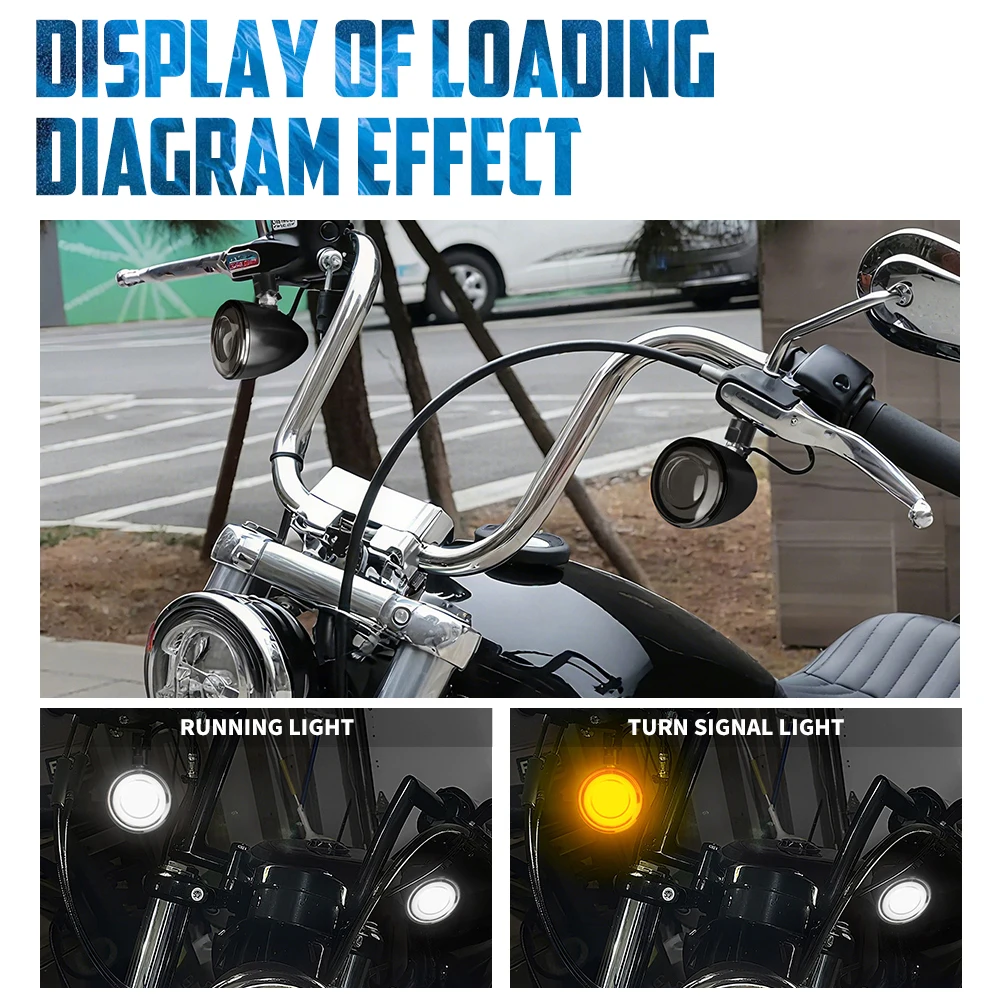 Motorcycle Turn Signals LED Light Bullet With Relocation Kit Running Lamp For Harley Touring Dyna Sportster Softail 1986-2024