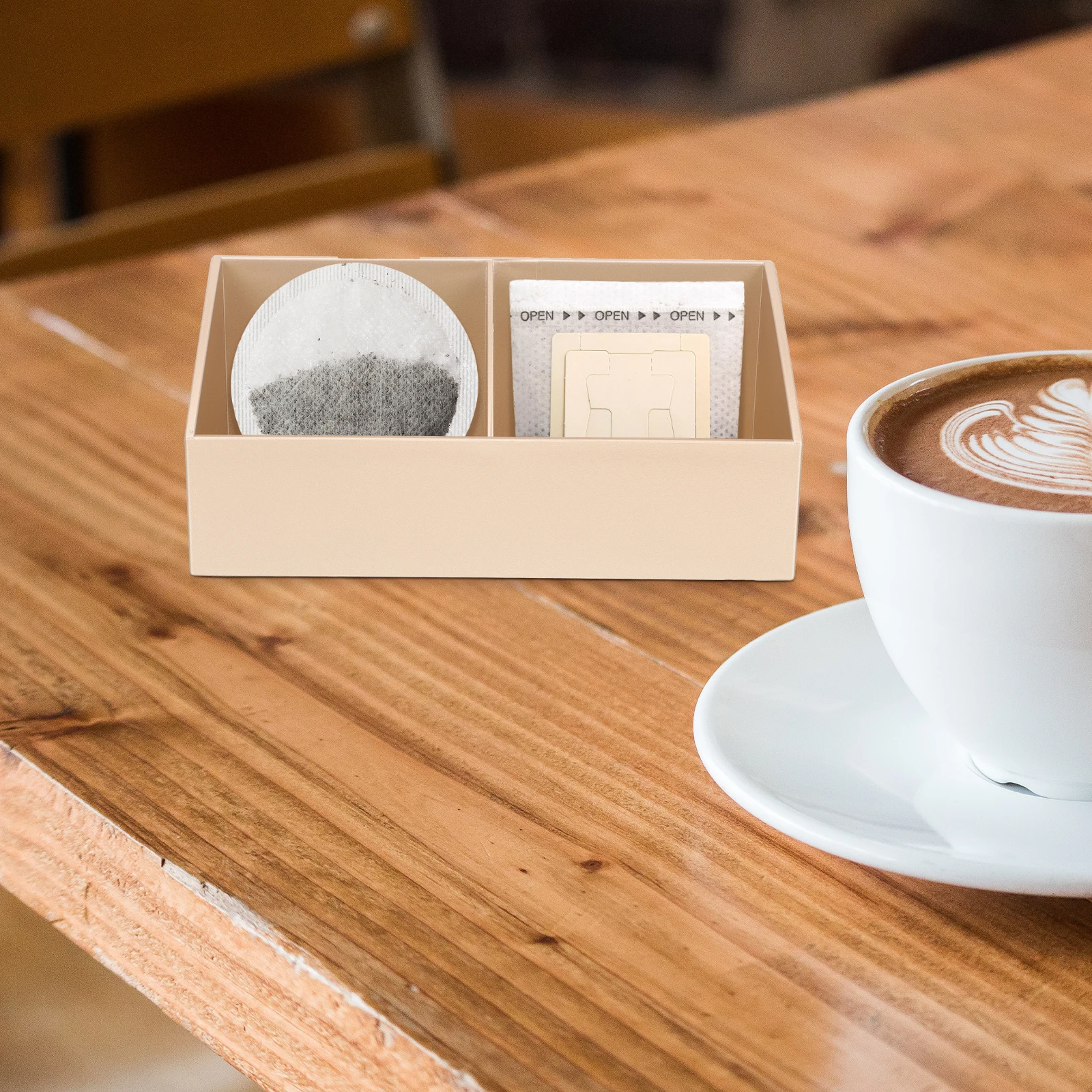 Tea Storage Box Bags Holder Organizer Coffee Organiser Station Drinks Packet Sugar Hotel Countertop
