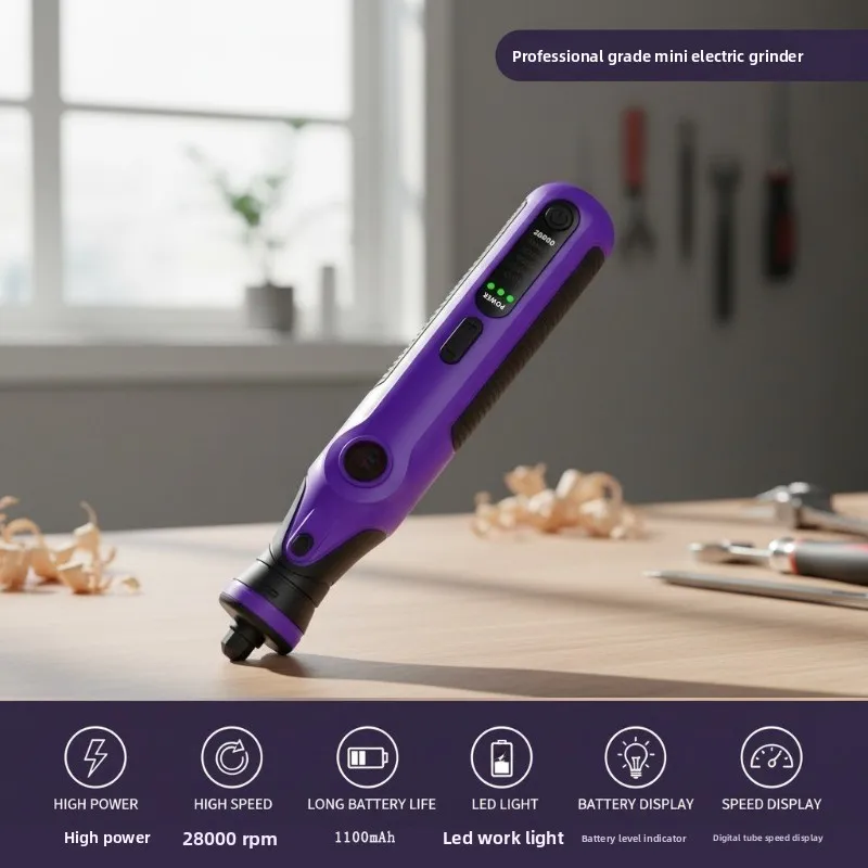 7.2V Cordless Rotary Tool 28000RPM Rechargeable Mini Grinder Polisher for Engraving DIY Tool