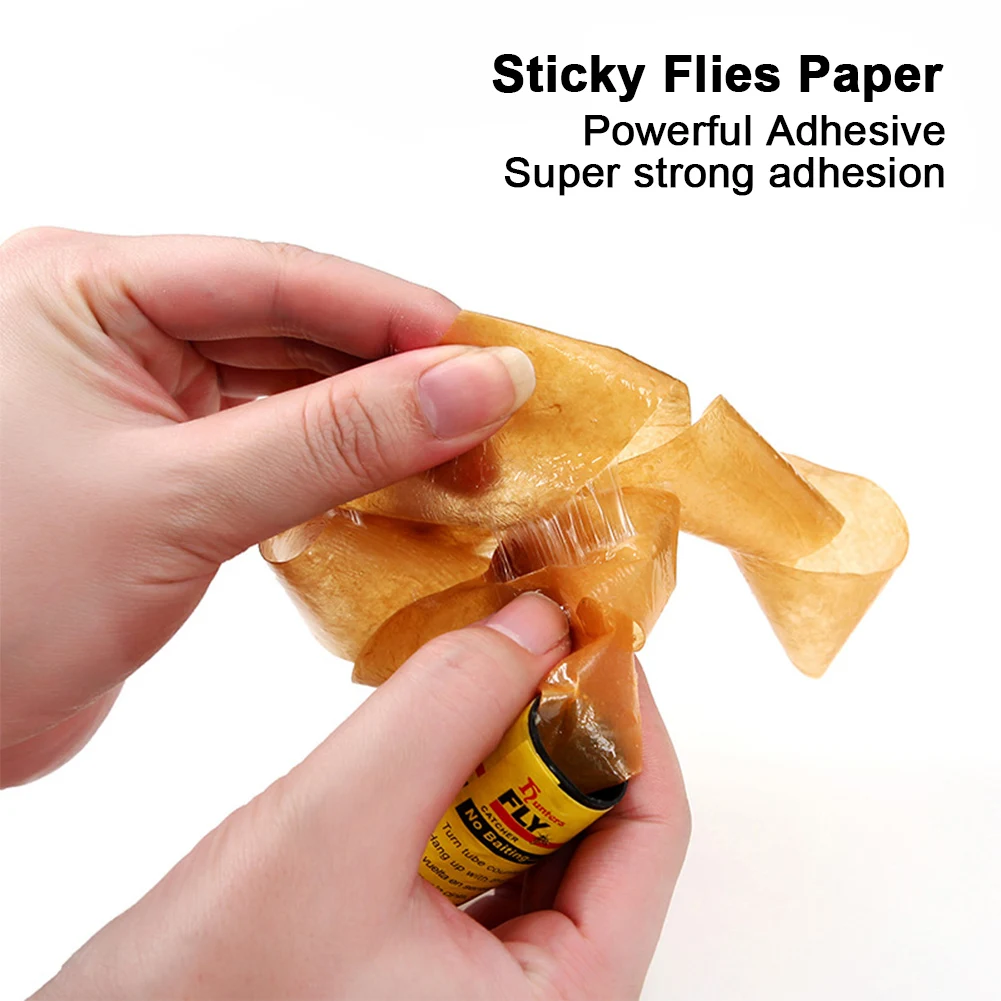 4-120Pcs Fly Sticky Paper Strip Strong Glue Double Sided Flies Paper Strips Flying Insect Bug Mosquitos Catcher Roll Tape