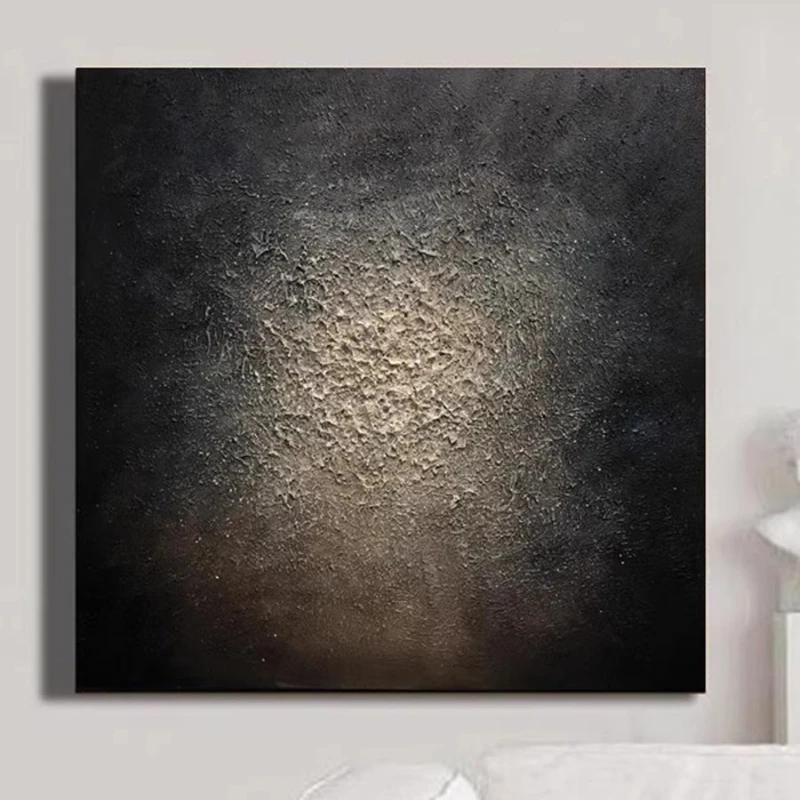 

Black gray texture decorative painting living room modern minimalist style entrance hanging painting