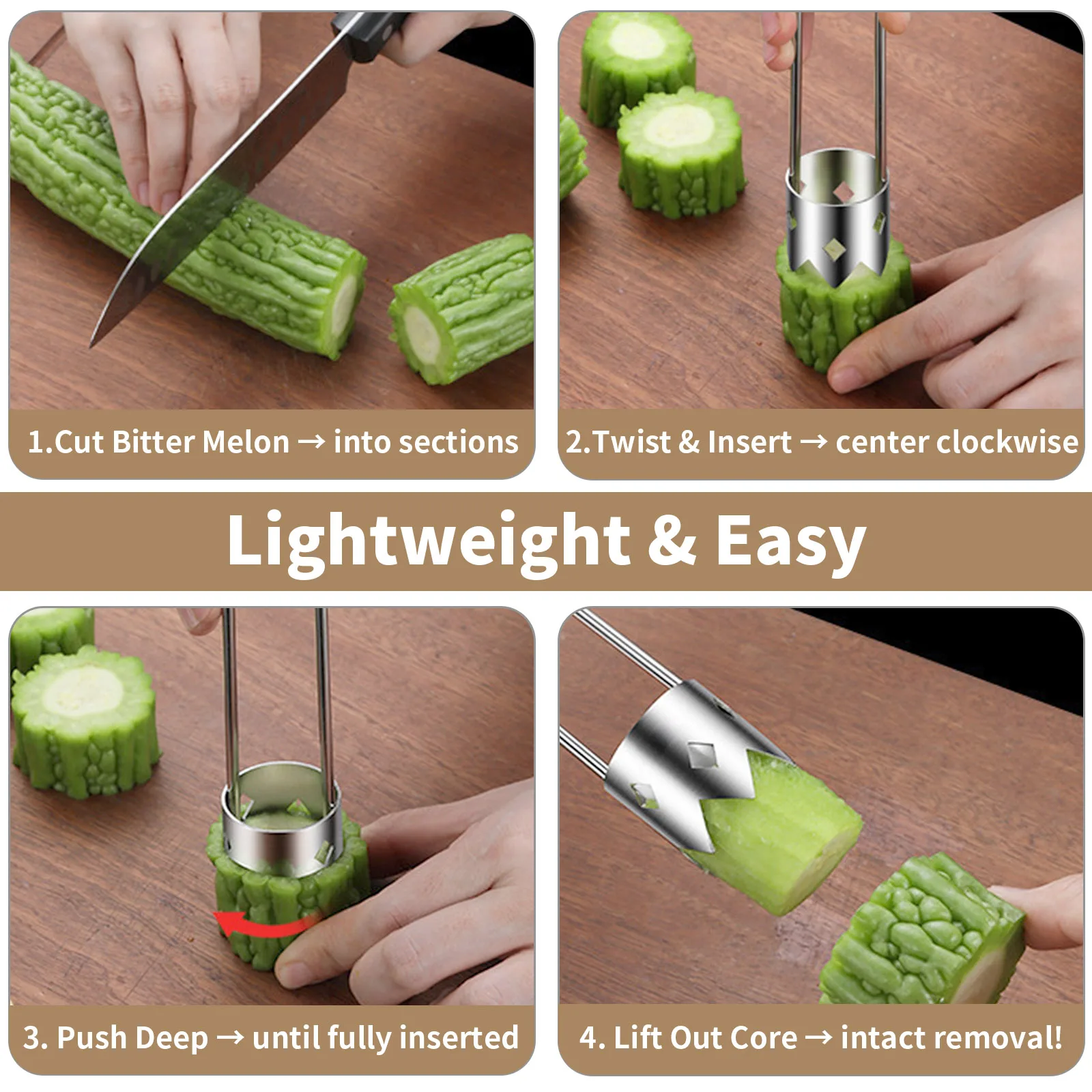 أداة إزالة من الفولاذ المقاوم للصدأ، مزيل أساسي محمول للكمثرى والتفاح والفلفل، أدوات المطبخ وأدوات الخضروات #3