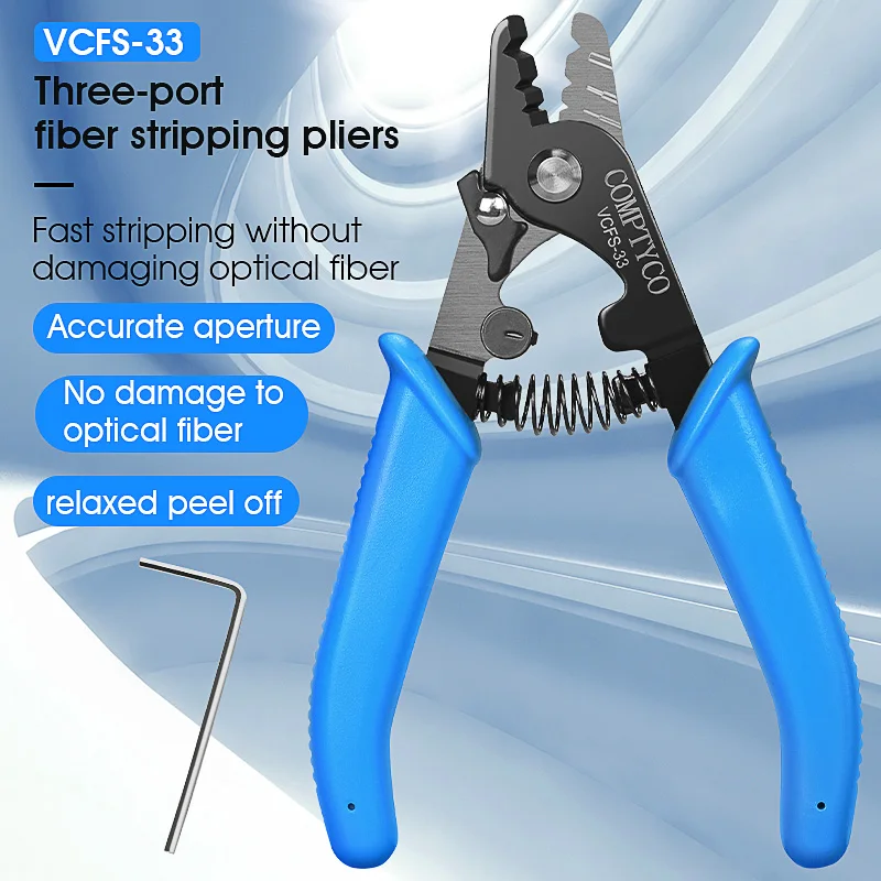 Three-port Fiber Stripping Pliers VCFS-33 FTTH Tool Fiber Optic Wire Stripper