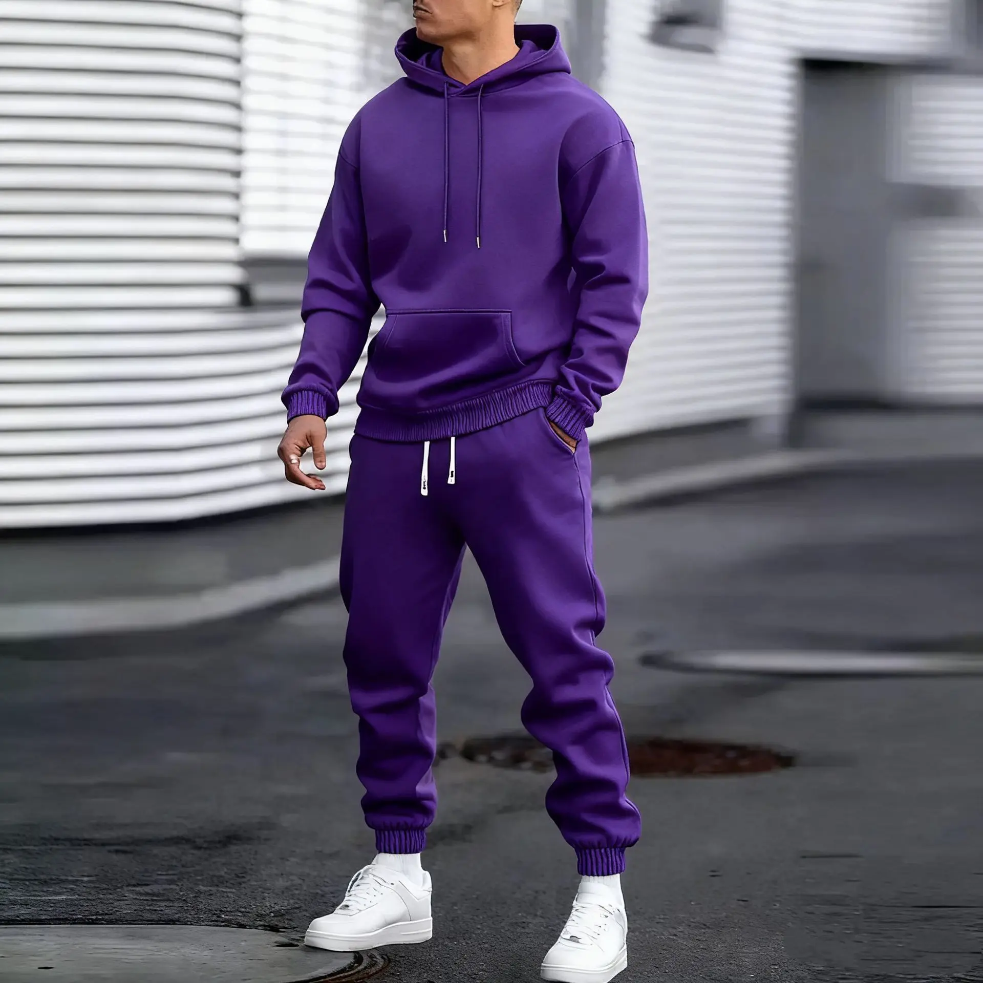 2026 popular two-piece men's sportswear jogging suit sportswear hooded sweatshirt zipper sweatshirt autumn and winter clothing