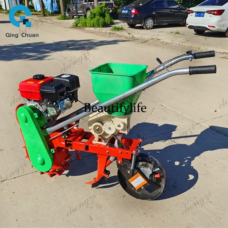 K182 Fertiliser Seed Drill Corn Planter Machine Peanut Fertilizer Power Tiller Corn Planter Soybean Multi-Function Seeder