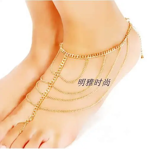 

F7 European body jewelry popular alloy toe chain, quality women's jewelry