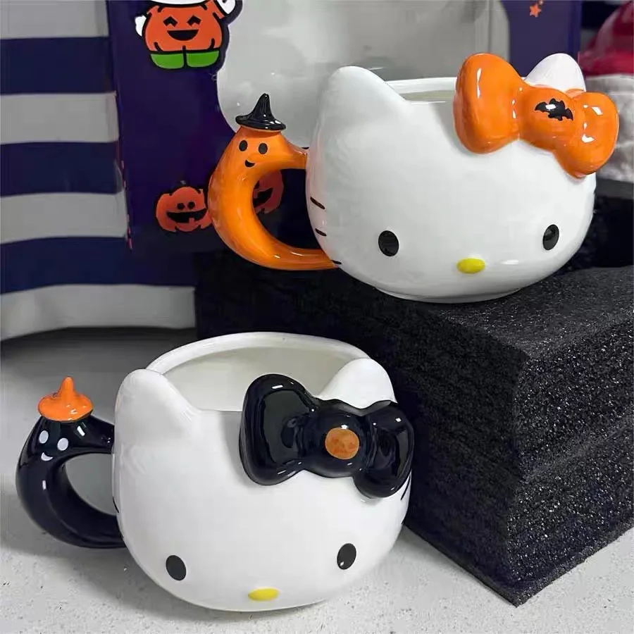 2024 Nieuwe Hellokitty Karakter Perifere Halloween Limited Kawaii Keramische Mok Feestelijke Sfeer Geschenken Party Decoraties Gift