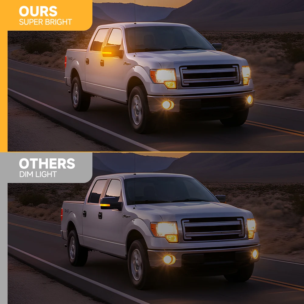 LED الجانب الأمامي مرآة ماركر أضواء ل 2009-2013 2014 فورد F-150 رابتور لينكولن مارك LT مصباح تحديد الجانب المتسلسل #6