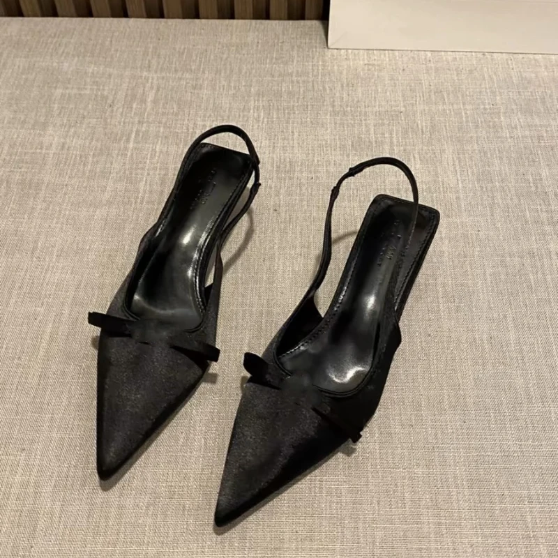 Sandales pointues à talons hauts avec nœud papillon pour femmes, chaussures de luxe élégantes pour dames, style de rue, mode estivale, nouveau Parker, 2024