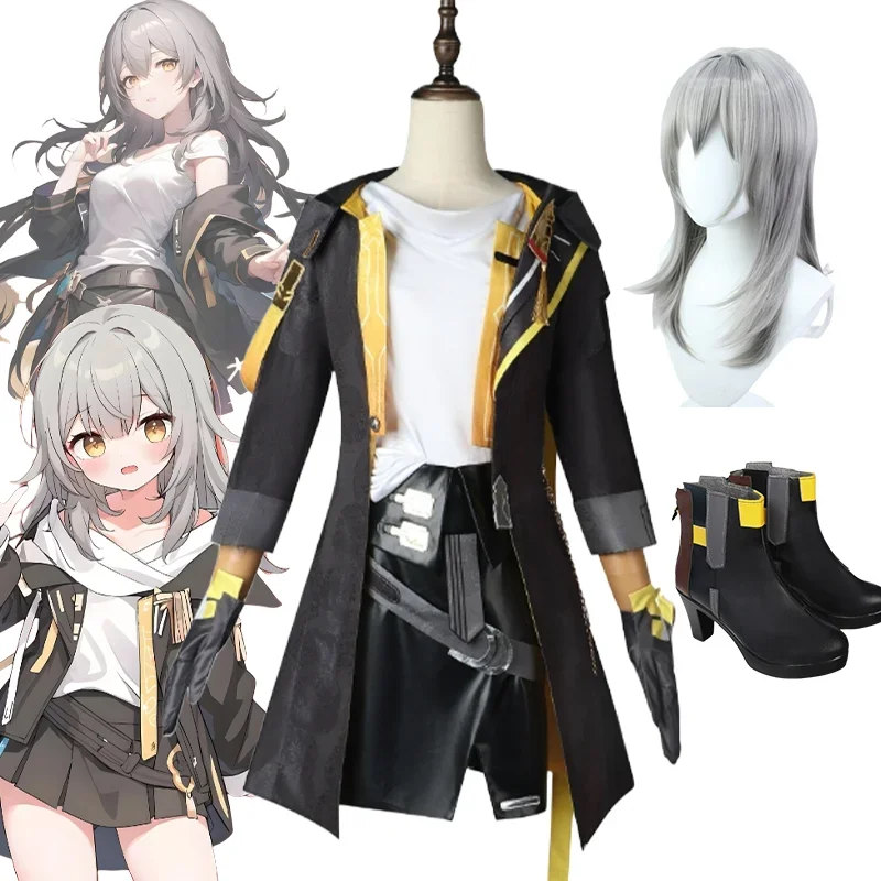 Game Honkai Star Rail Trailblazer Stelle Cosplay Costume Uniform Wig Shoes Women Men Halloween Party Full Set Suit