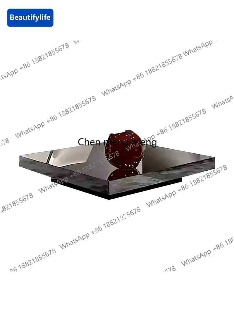 

C139 Stainless steel high-end small apartment designer suspended coffee table living room household square