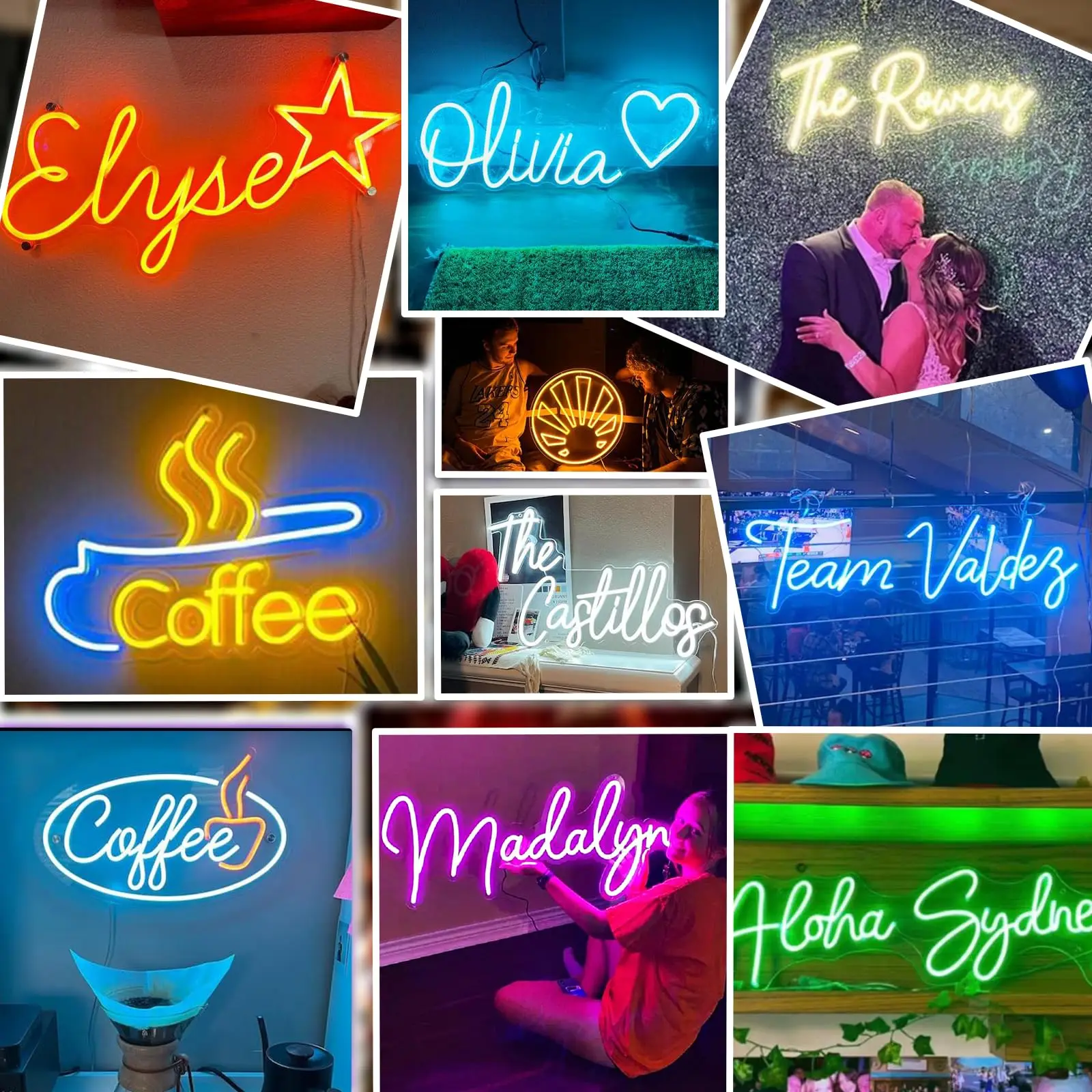 علامة نيون مخصصة لحفلة عيد ميلاد جدار ديكور شخصية LED النيون تسجيل اسم مخصص عمل فني شعار الأعمال متجر الديكور النيون