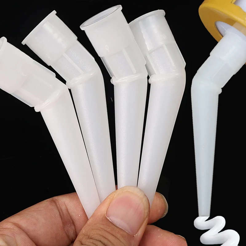 Angled Bend Caulk Nozzle Replacement Glass Glue Tip Sealant Nozzle for Bathroom Kitchen Window Joint Sealing Construction Tool