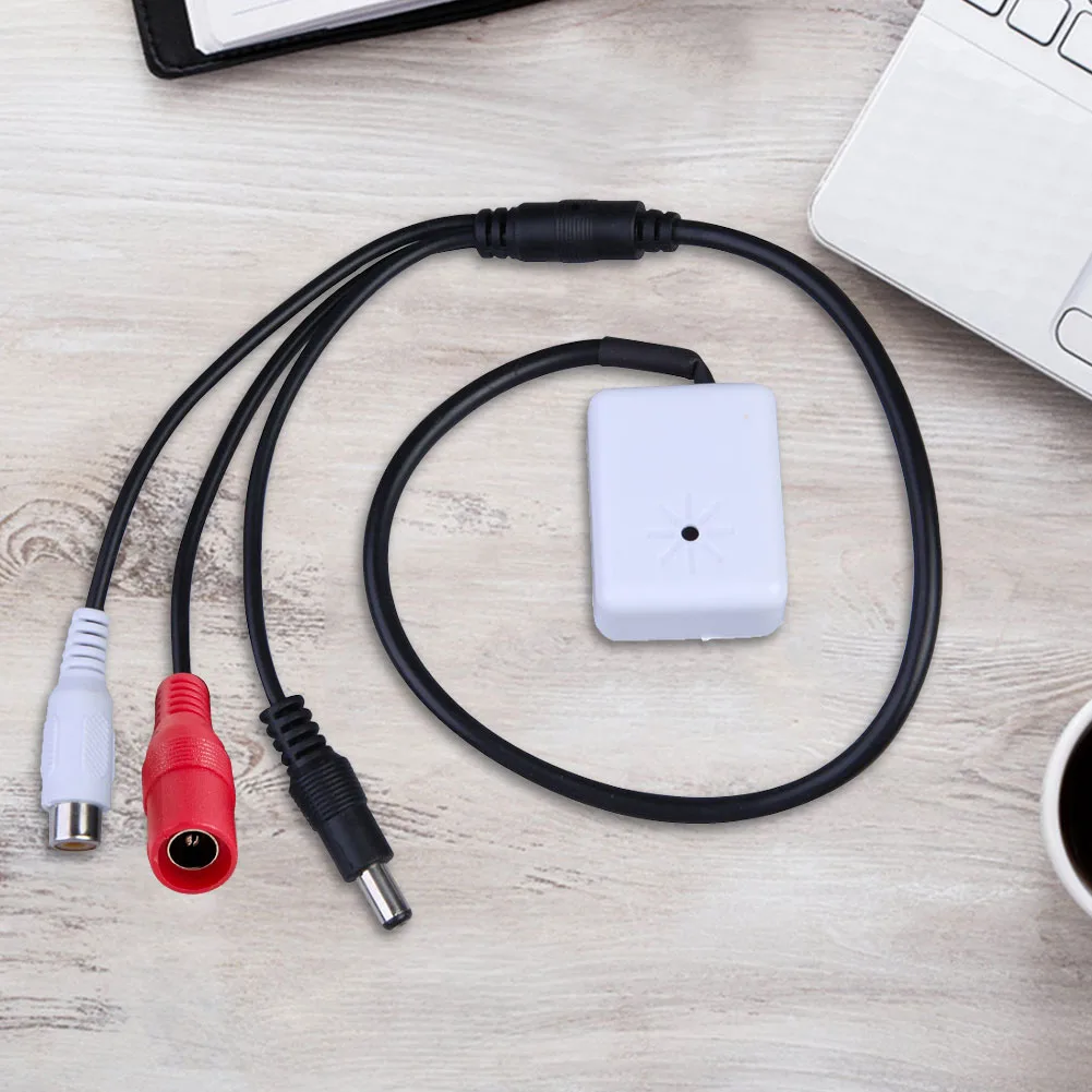 

HiFi Audio Pickup Microphone 100m² Wide Range CCTV Surveillance Microphone Sound Monitor Pickup for CCTV/IP Camera/DVR/NVR