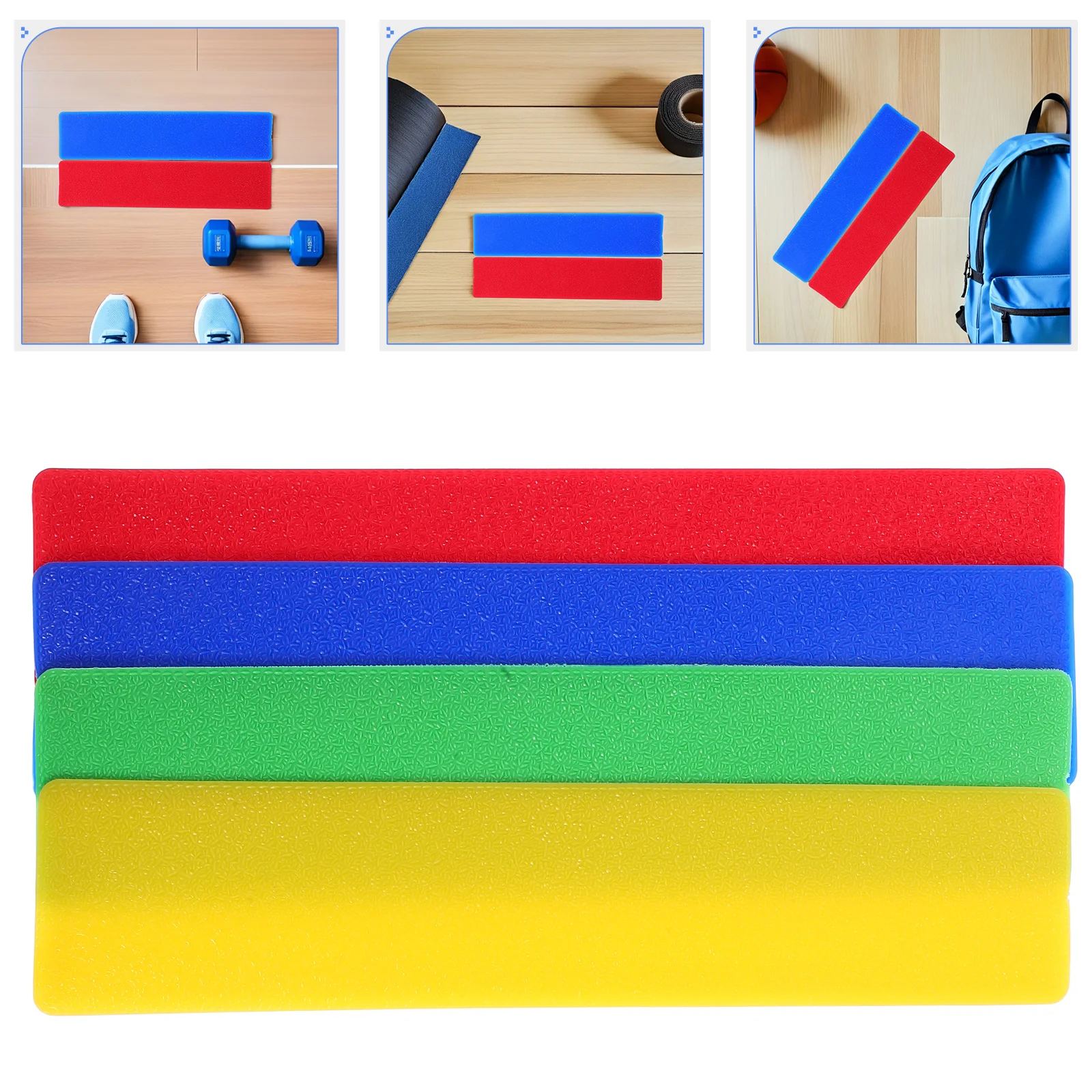 

4Pcs Sports Ground Line Labels Waterproof PVC Court Markers for Tennis Basketball Badminton Anti-Slip Design with Strong