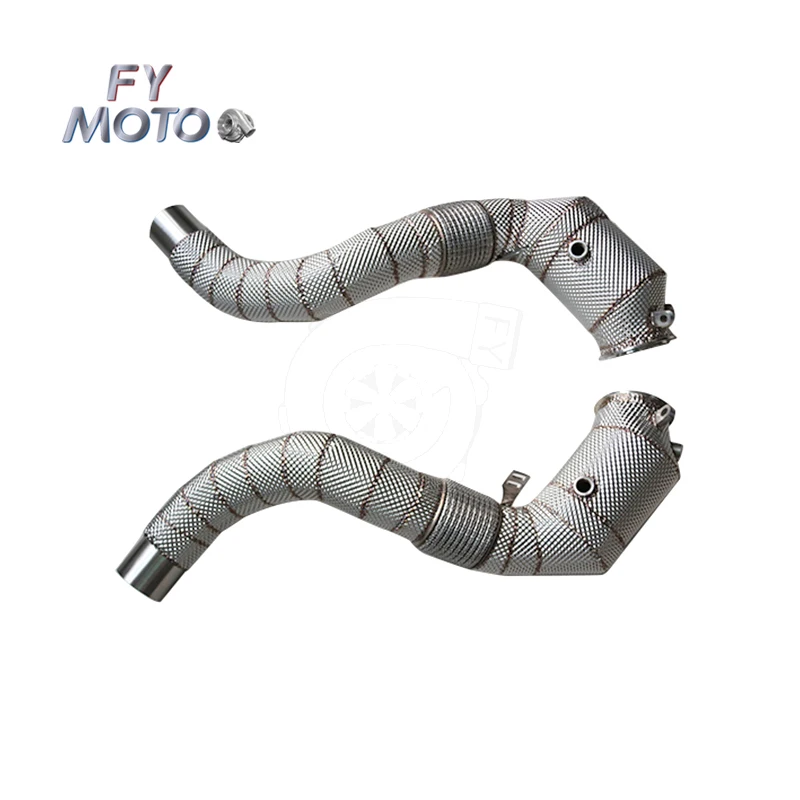 

For BMW M850I G14 G15 G16 X5M X5 G05 G30 M550I N63 Catted Downpipe With Heat Shield
