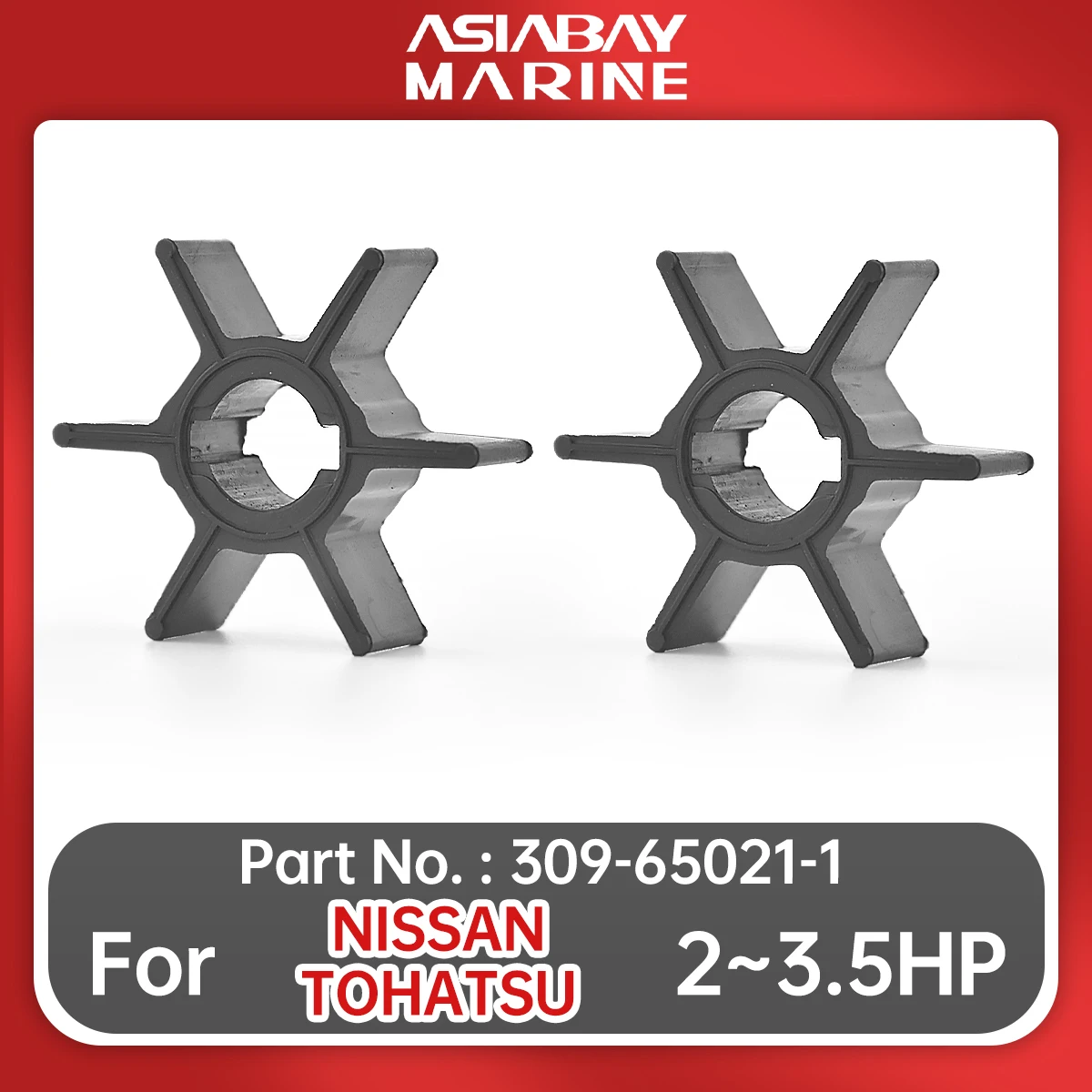 309-65021-1 Water Pump Impeller For Nissan Tohatsu Outboard Motor Engine 2hp 2.2hp 2.5hp 3hp 3.3hp 3.5hp Boat Parts 309-65021