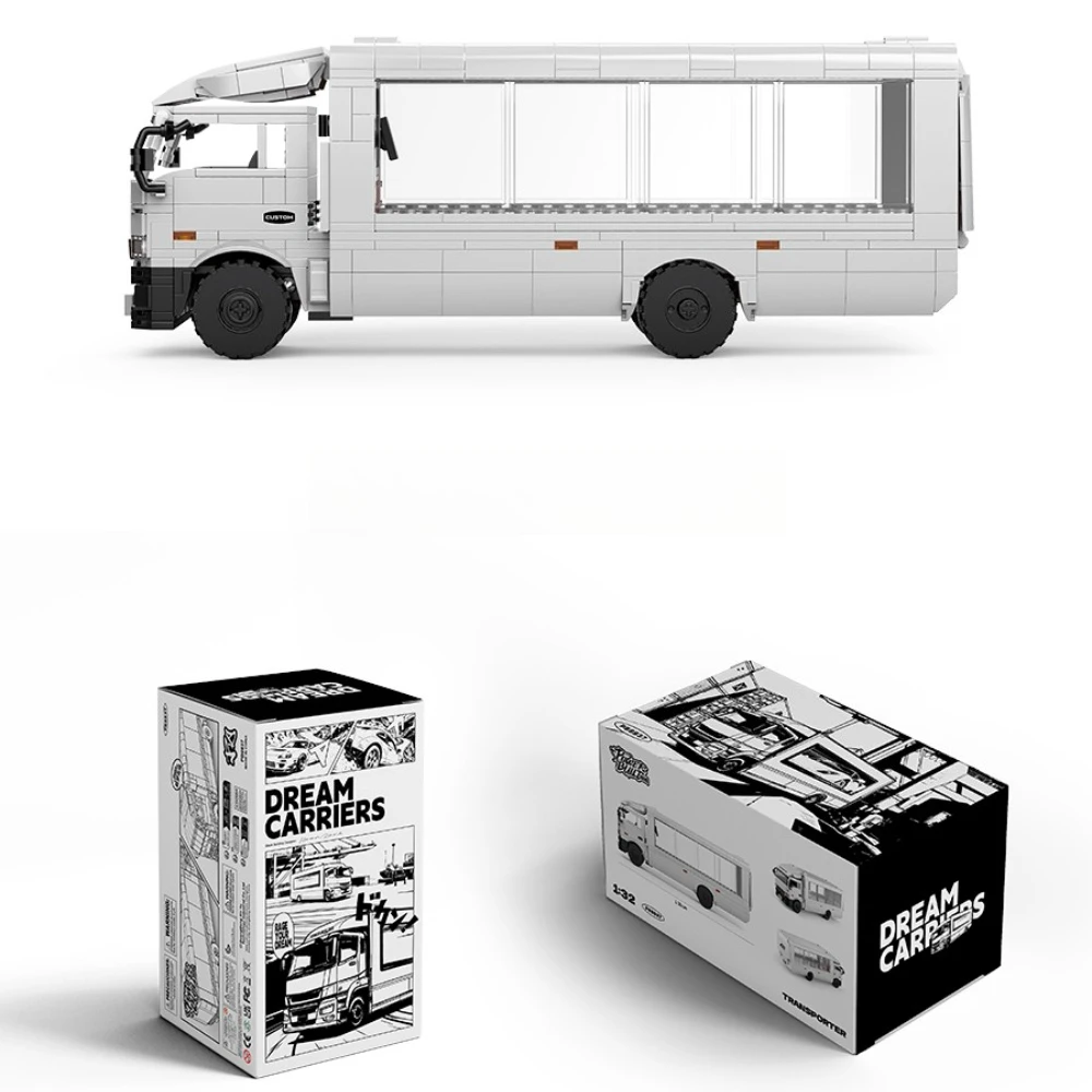 

PB8837 Car Carrier Model MOC Building Blocks 830pcs Assembly Enclosed Trailer Truck Vehicle Collectible Small Bricks Toys Gifts