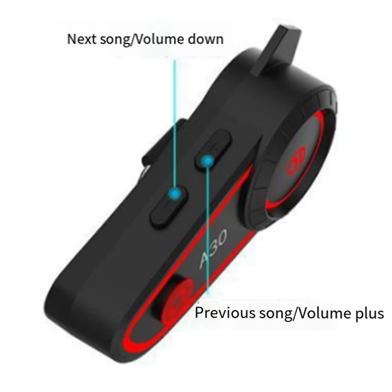 1 Set ABS Bluetooth Intercom Wireless Earphone Noise Reduction Headphone Stereo With Mic