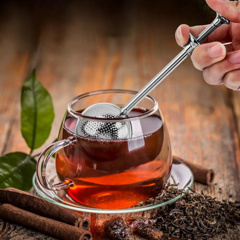 Stainless Steel Tea Infuser Strainer Sphere Mesh Tea Filter Teaware Metal Tea Bag Seive Diffuser Handle Teapot Tea Ball Strainer