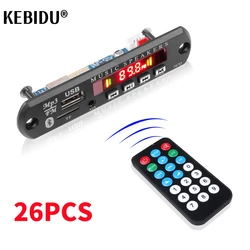 26PCS Dekoder Bluetooth 5.0 MP3 WMA WAV APE Płytka DC 12V Zestaw głośnomówiący Car Audio Mic USB AUX TF FM Radio Mp3 Odtwarzacz muzyczny Głośnik