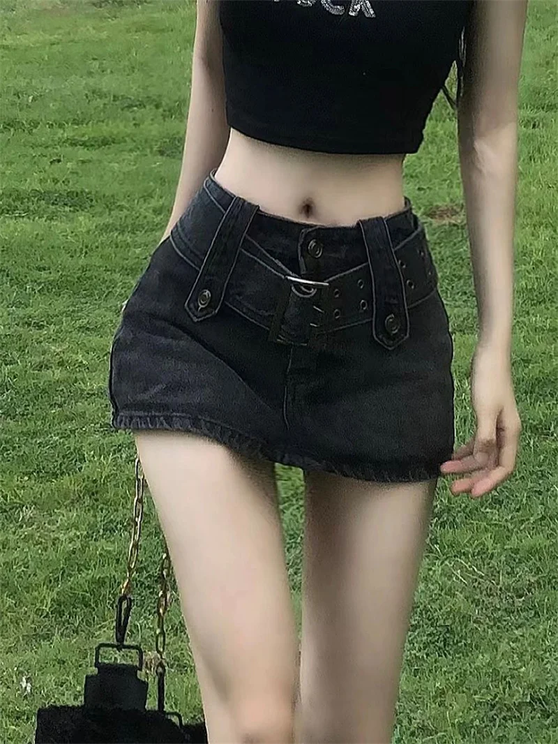 

Юбка трапециевидной формы с высокой талией в стиле ретро, женские джинсовые юбки, модные утягивающие расклешенные юбки, корейский Sle, чистый цвет