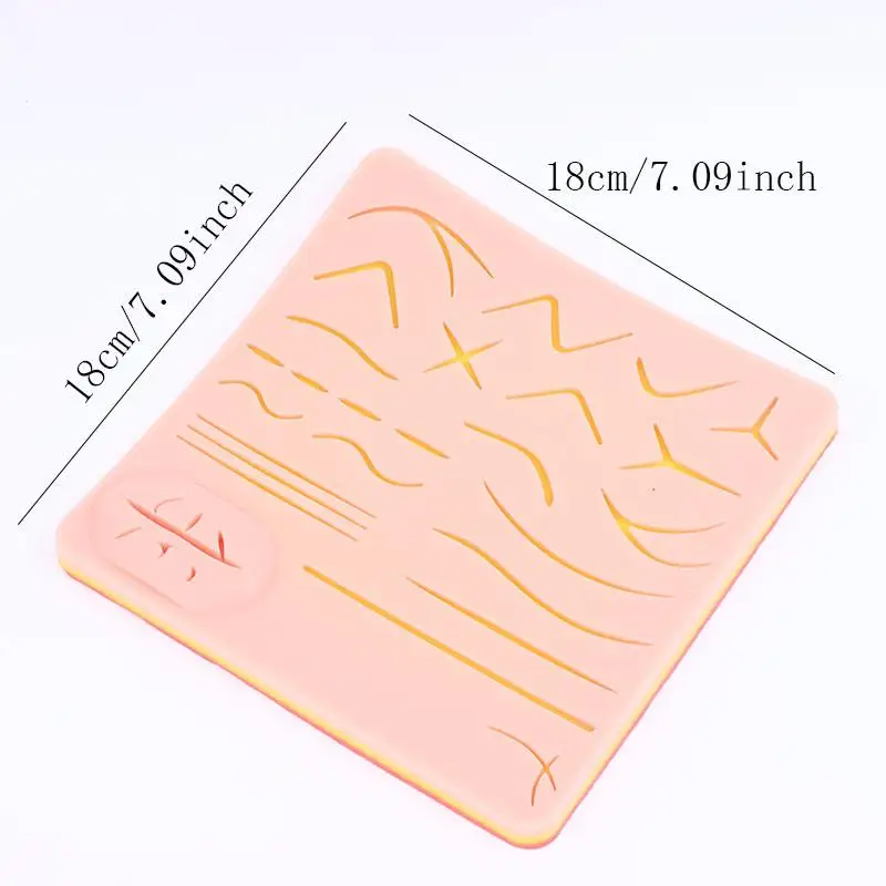 قابلة لإعادة الاستخدام مجموعة خياطة جراحية وسادة سيليكون الجلد الجروح خياطة الممارسة صدمة محاكاة الجروح التدريب نموذج للتدريس #6