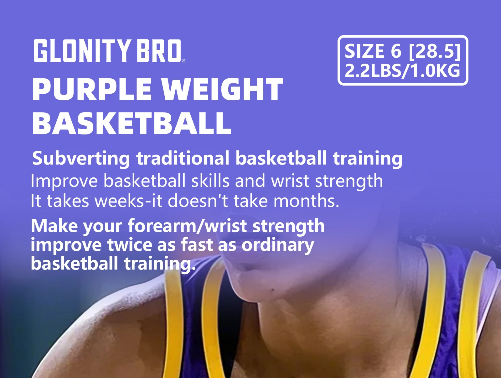 Gewichteter Trainings-Basketball 3/2,2 Pfund für drinnen und draußen, hochwertiger Verbund-Basketball zur Verbesserung des Dribbels und der Durchführung in Lila – Detail 3