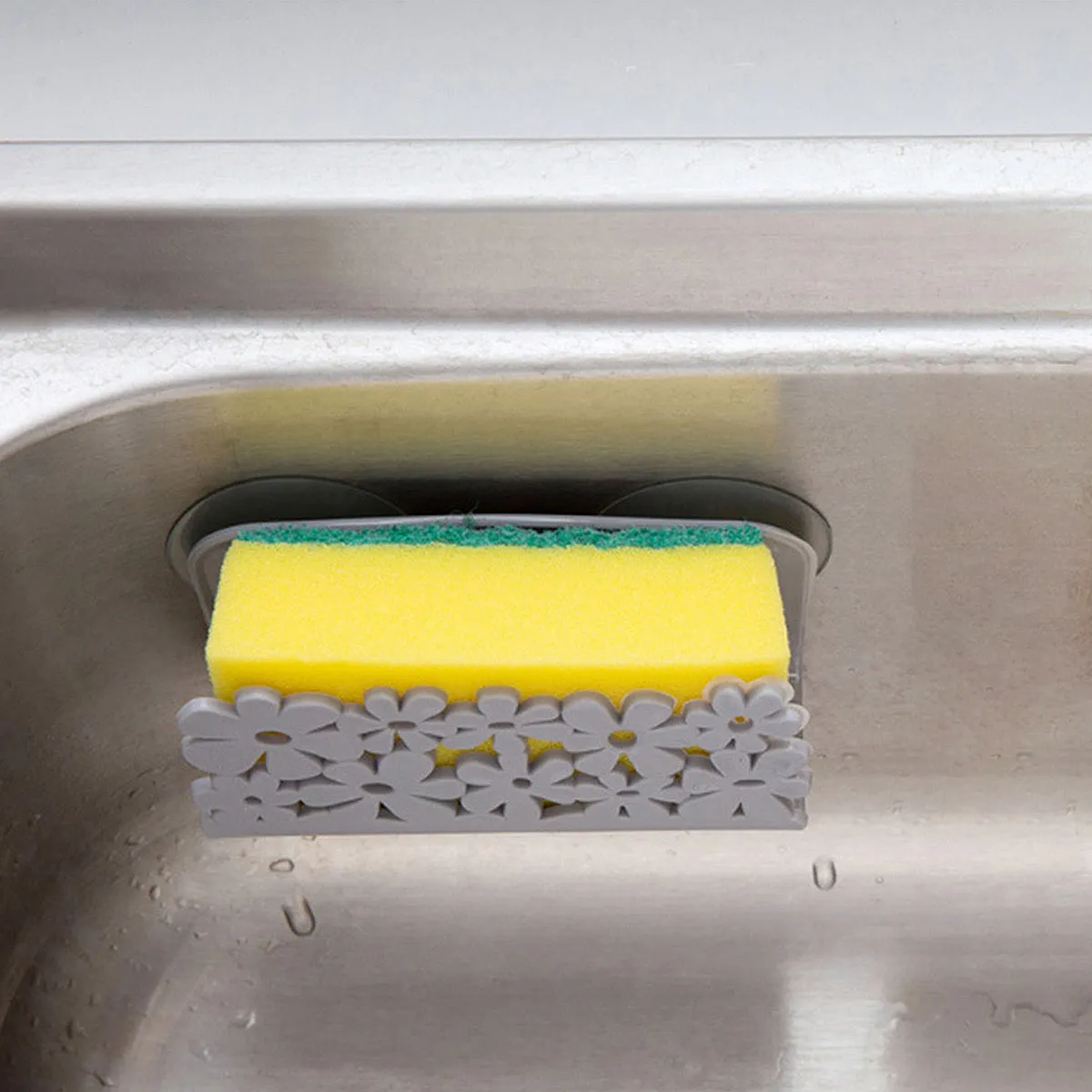 

Держатель для губок с дренажем и присоской, органайзер для раковины, пластиковая подставка для кухонных щеток, сушилка для посуды, серый держатель для губок