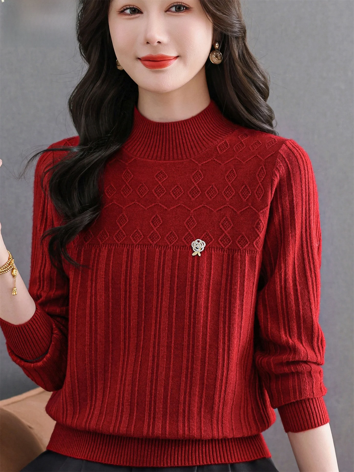 

Теплый свободный вязаный свитер с высоким воротником и длинными светящими кисточками, модная осенне-зимняя женская основа irt ly