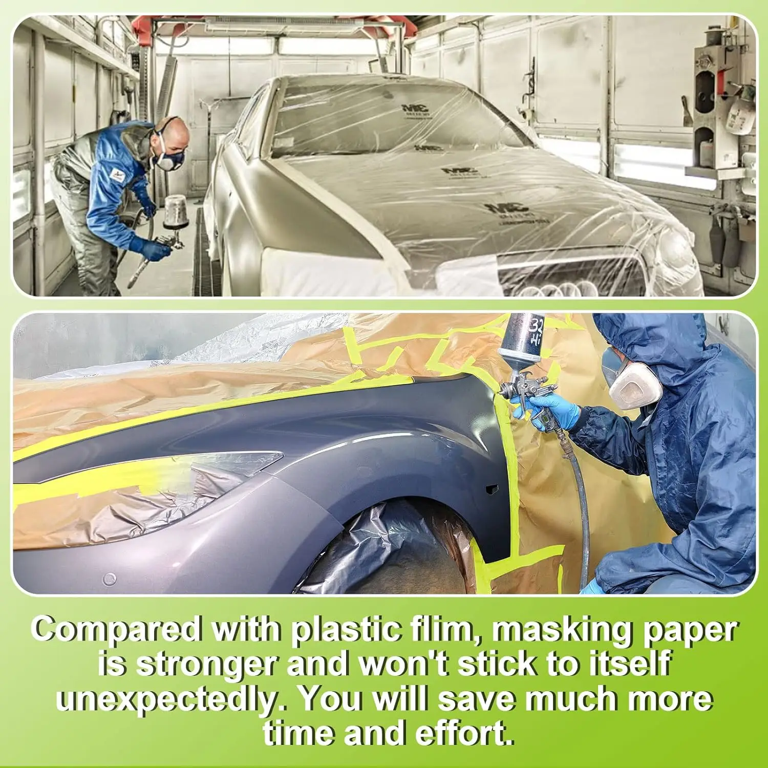 Pre Taped Masking Paper Wall Treatmnt Covering For Painting Spray Masking Protective Paper Car Beauty Paint Masking Craft Paper